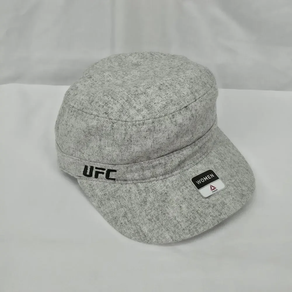 Reebok UFC Womens Military Cadet Hat OSFA Gray Wool Blend Snapback Streetwear